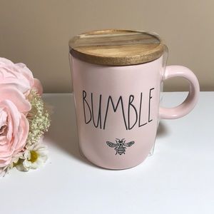 NWT Rae Dunn Pink Bumble Bee Mug W/ Lid